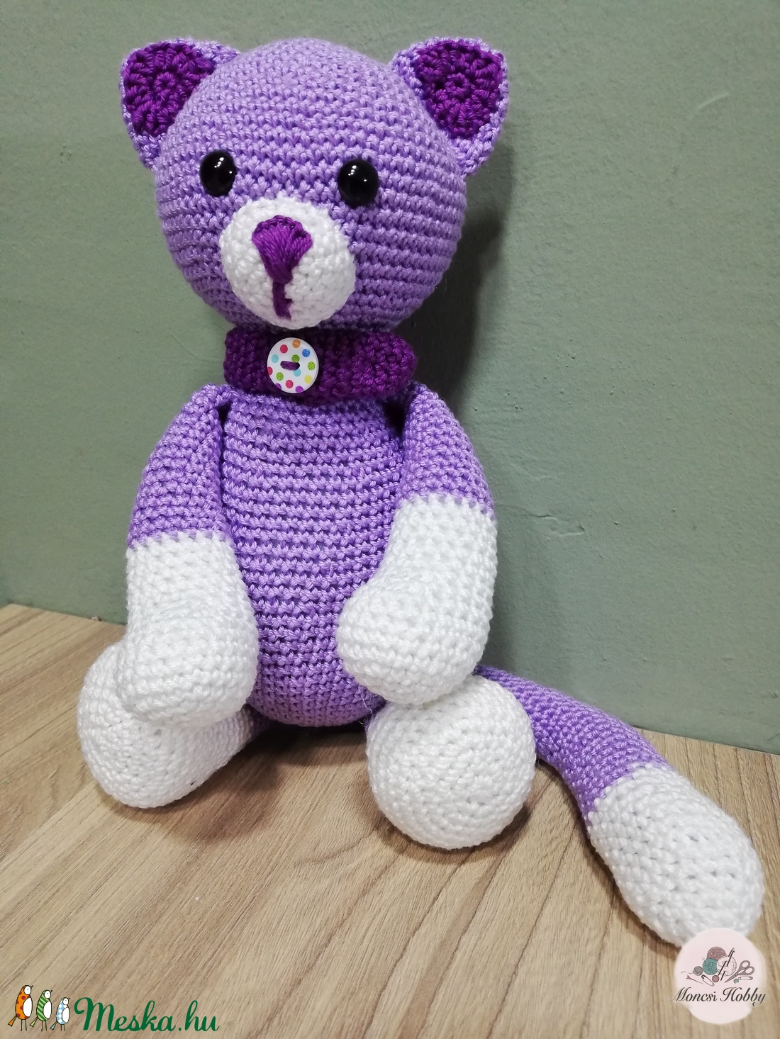 Horgolt cica - játék & sport - plüssállat & játékfigura - cica - Meska.hu