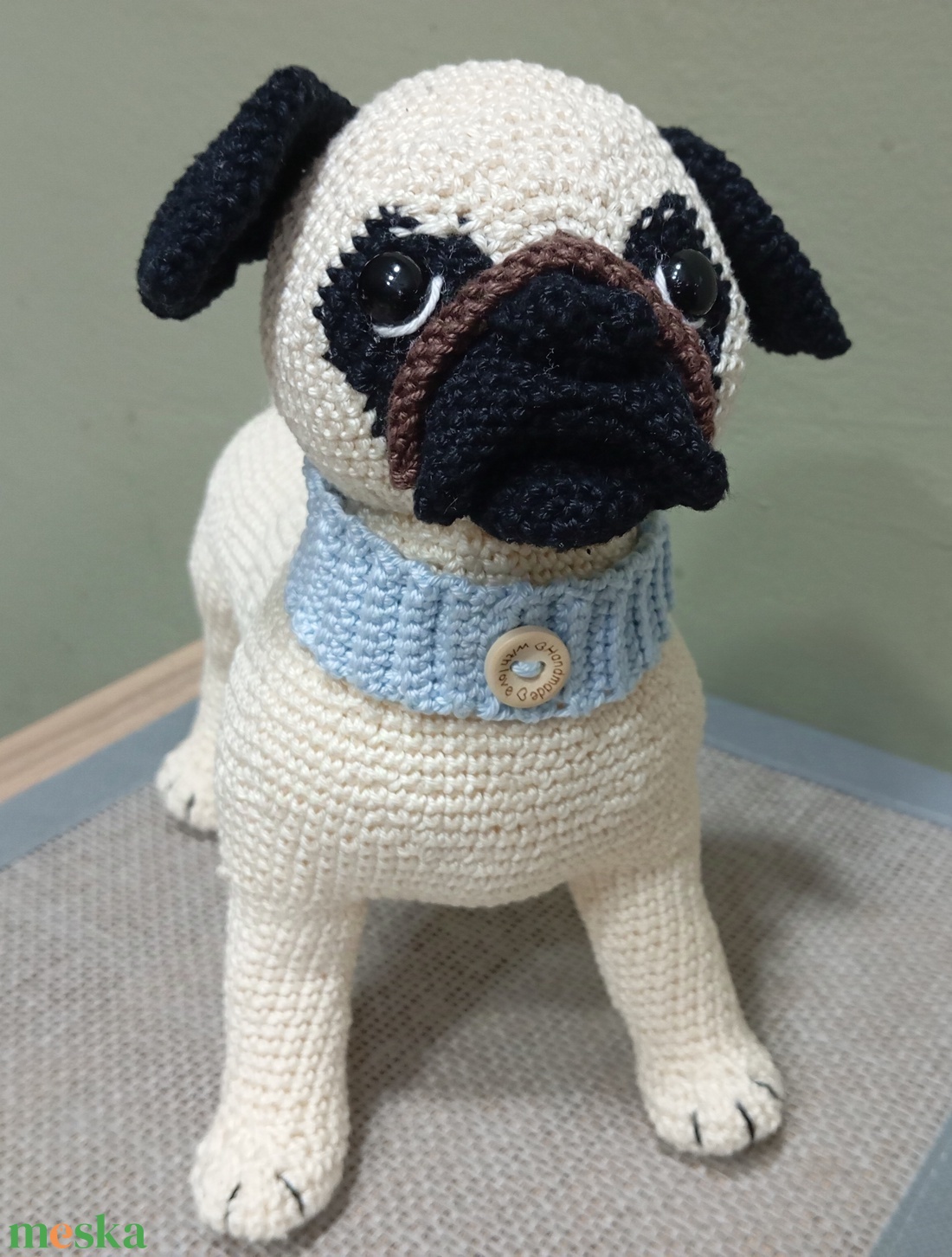 Horgolt amigurumi mopsz - játék & sport - plüssállat & játékfigura - kutya - Meska.hu