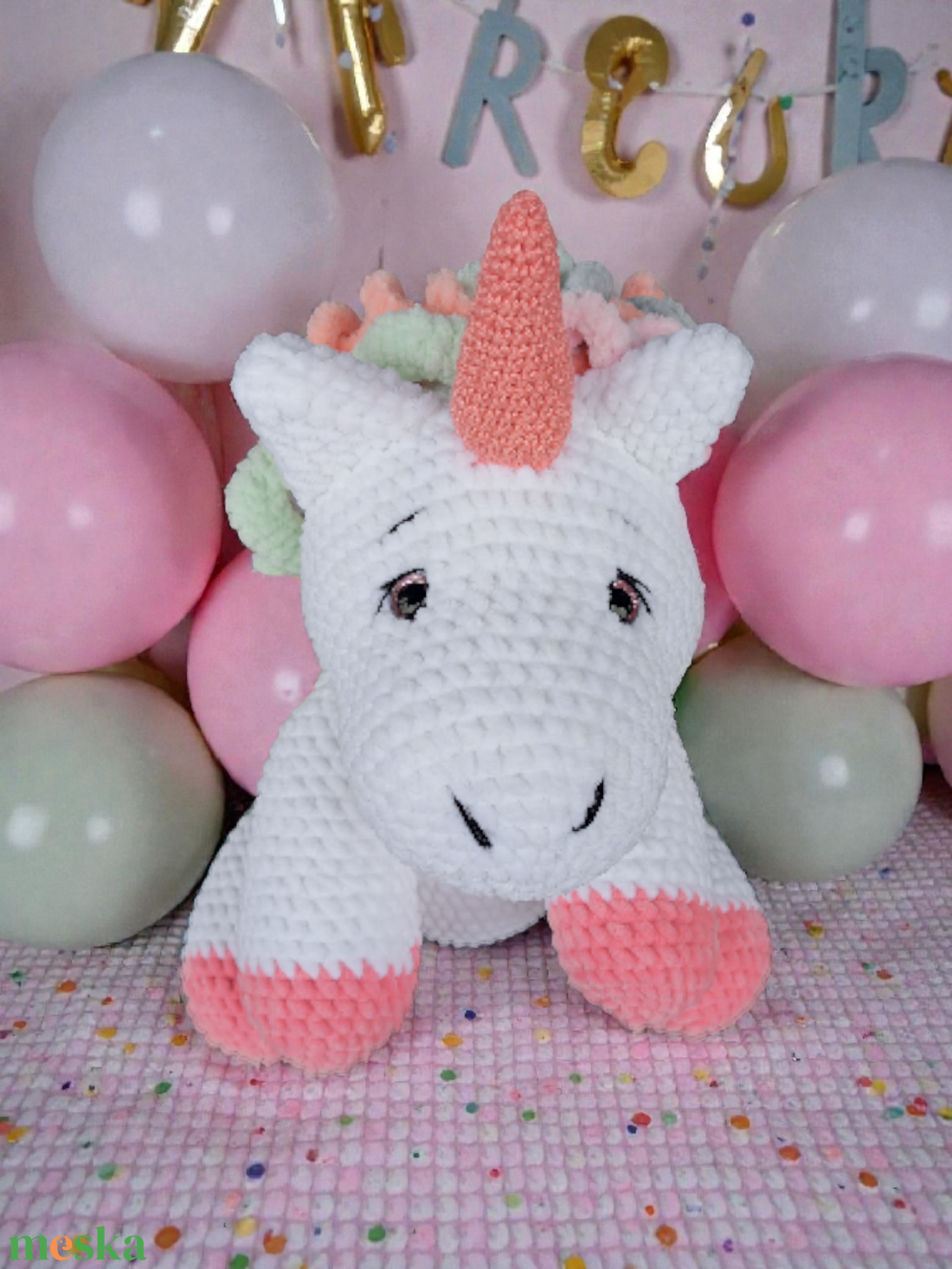 Horgolt óriás unikornis - játék & sport - plüssállat & játékfigura - unikornis - Meska.hu