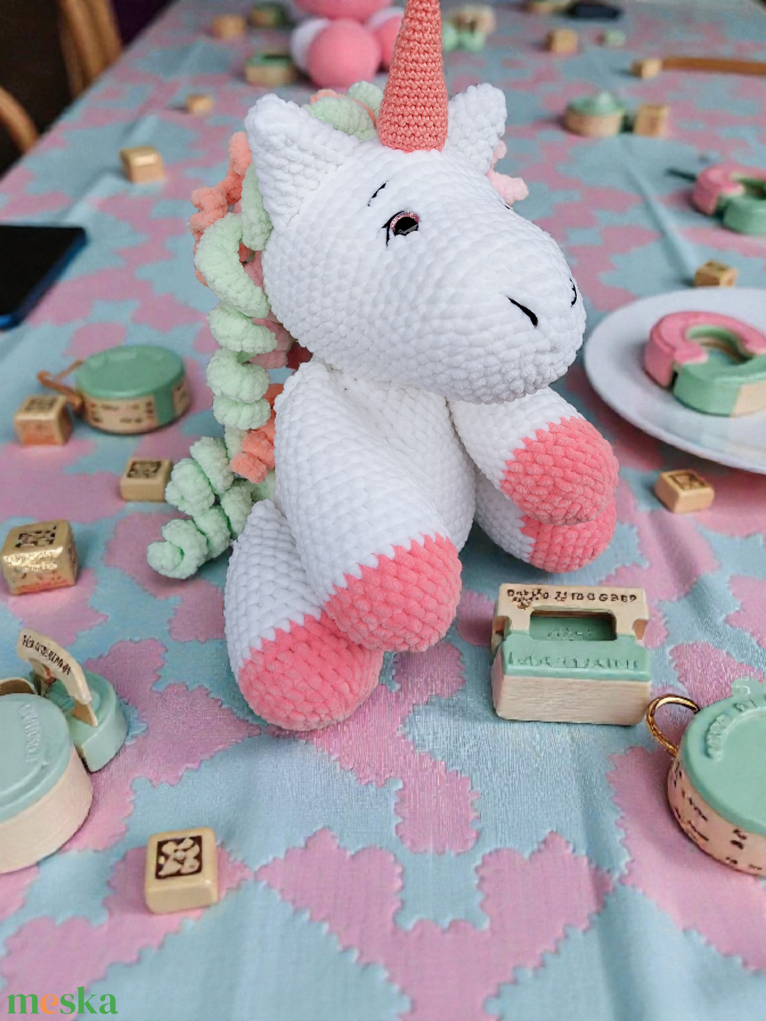 Horgolt óriás unikornis - játék & sport - plüssállat & játékfigura - unikornis - Meska.hu