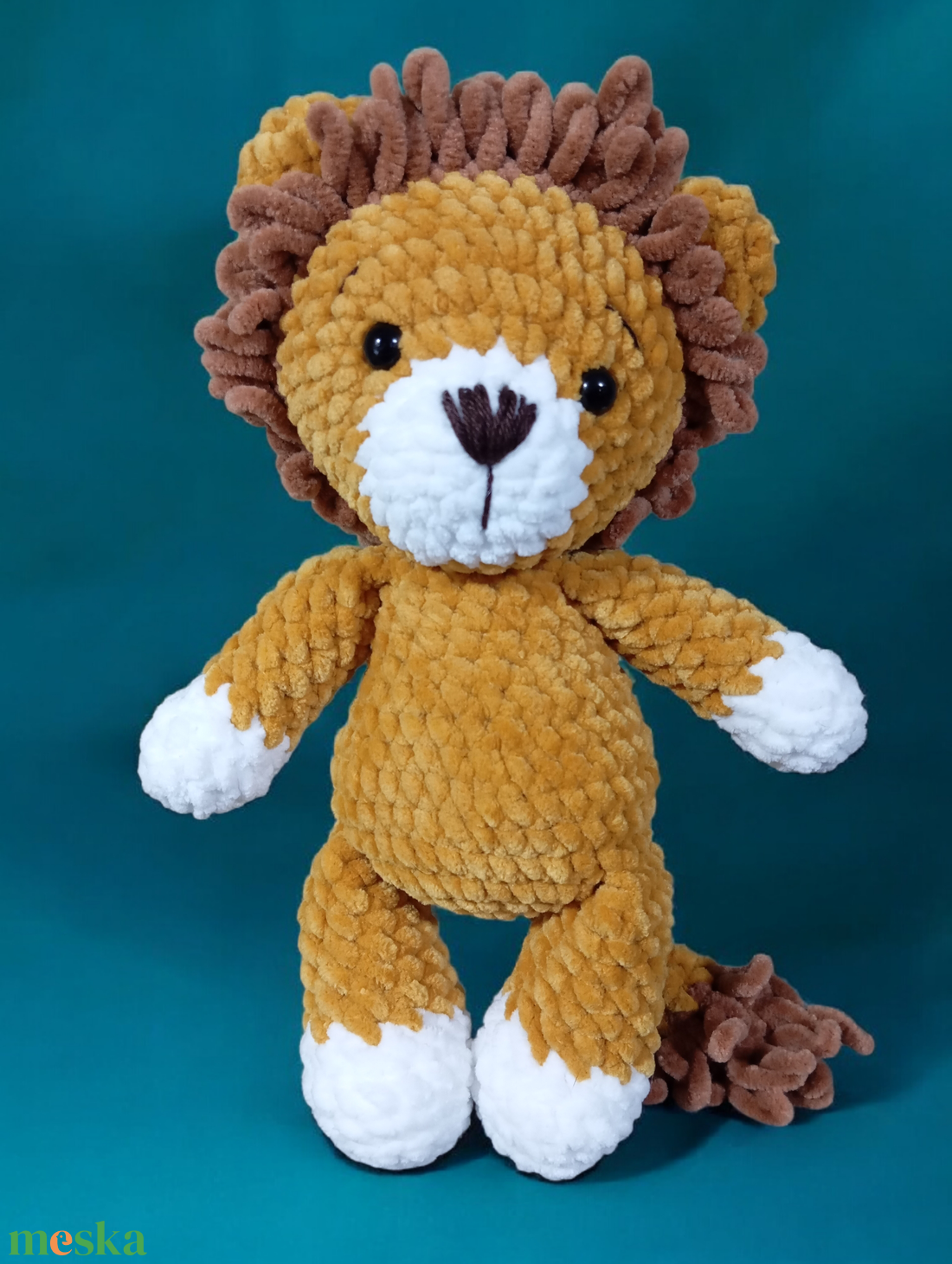 Horgolt plüss oroszlán - játék & sport - plüssállat & játékfigura - oroszlán - Meska.hu