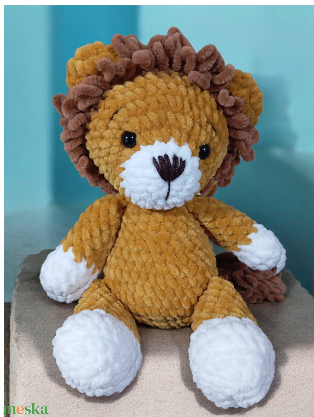 Horgolt plüss oroszlán - játék & sport - plüssállat & játékfigura - oroszlán - Meska.hu