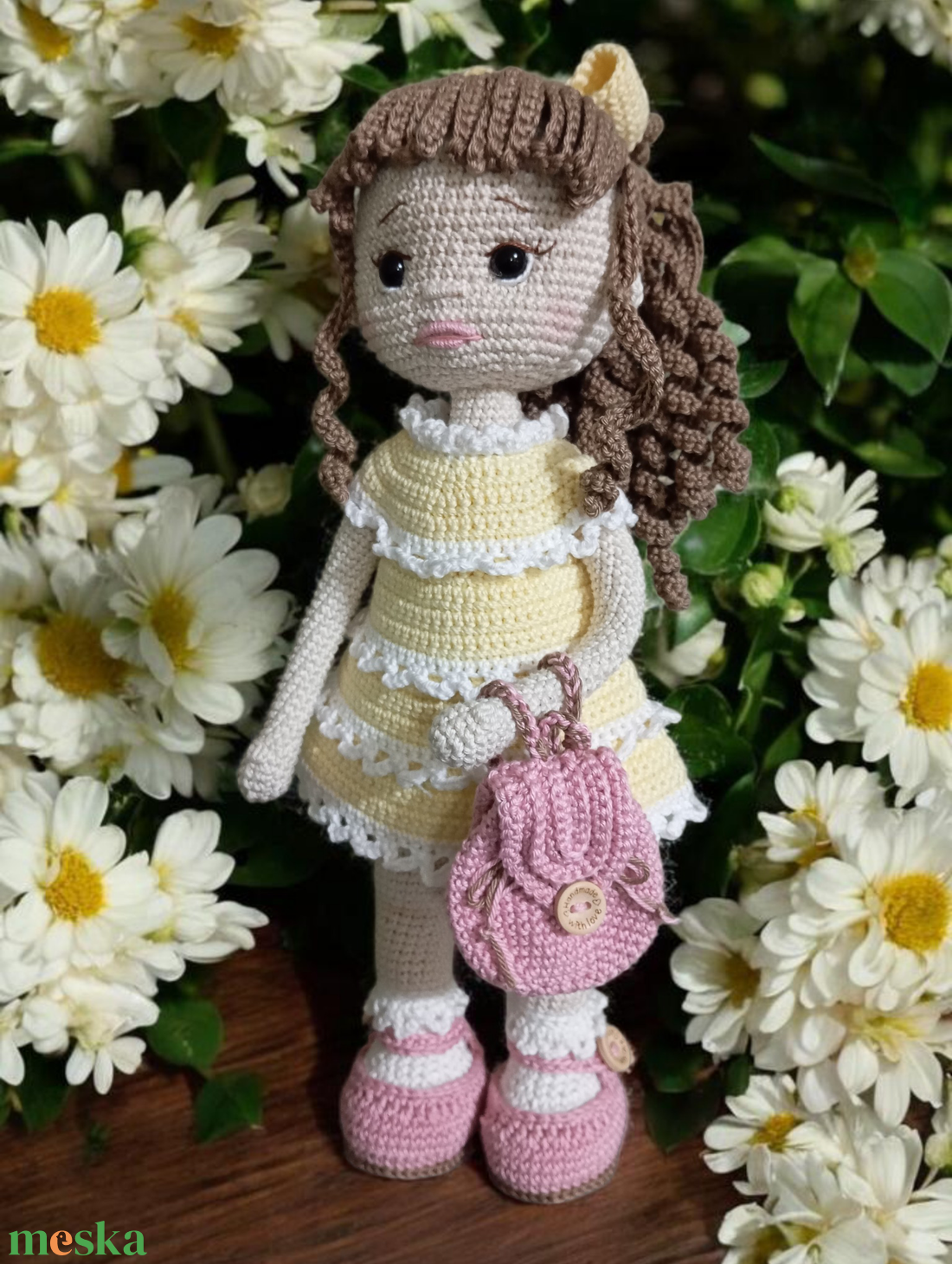 Kathy horgolt baba - játék & sport - baba & babaház - öltöztethető baba - Meska.hu