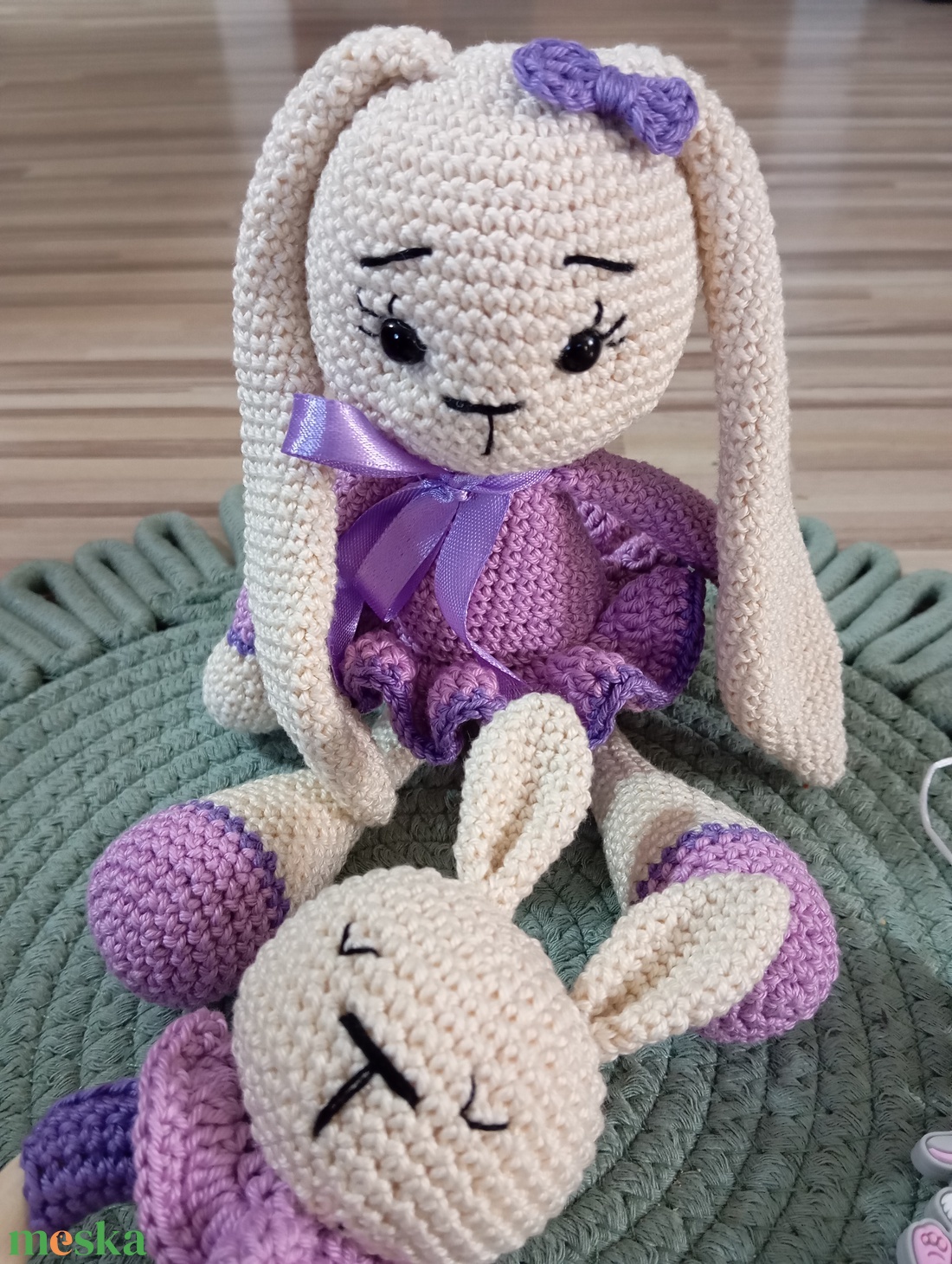 Húsv�ti nyuszi szett-lila - játék & sport - plüssállat & játékfigura - nyuszi - Meska.hu