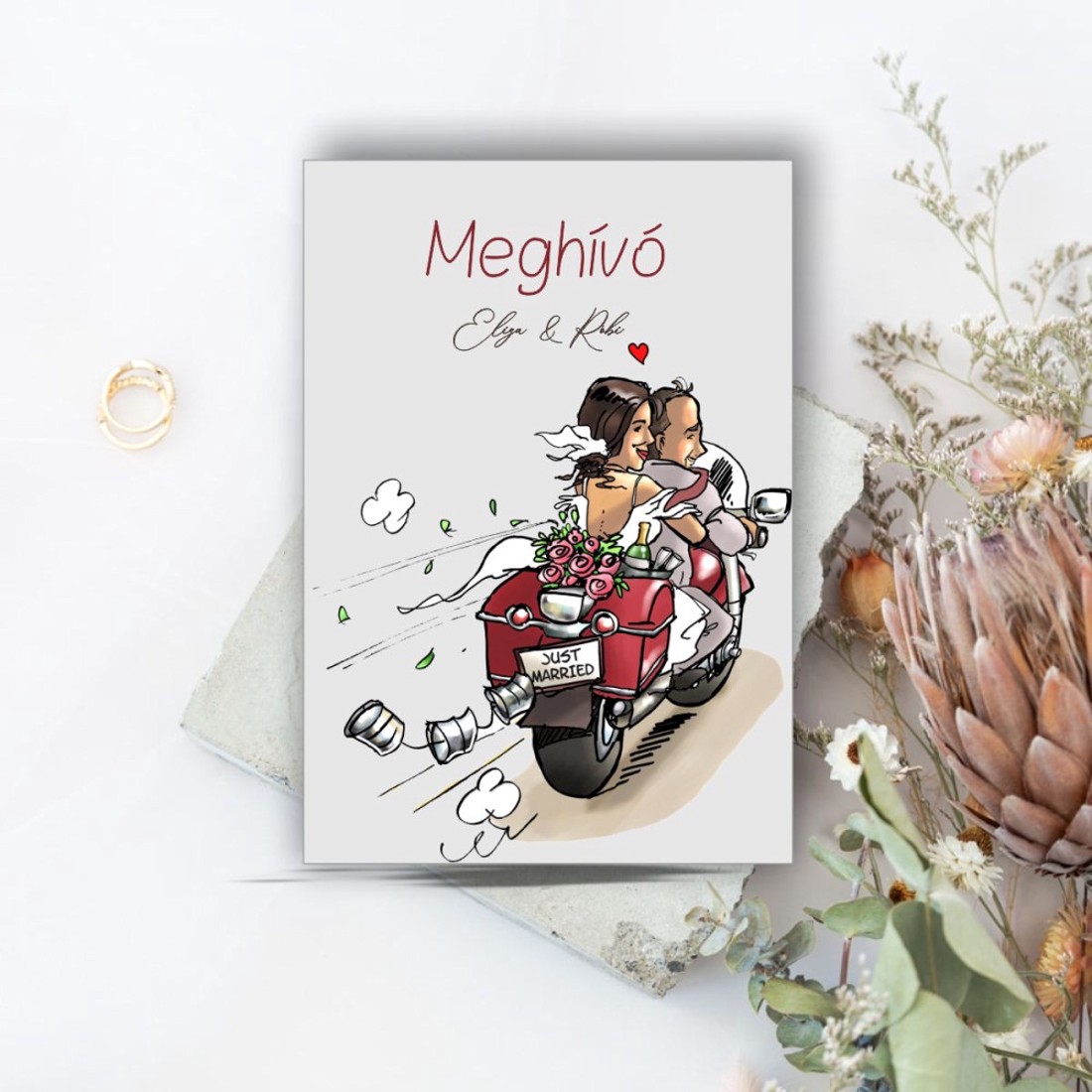 Motoros esküvői meghívó - esküvő - meghívó & kártya - meghívó - Meska.hu