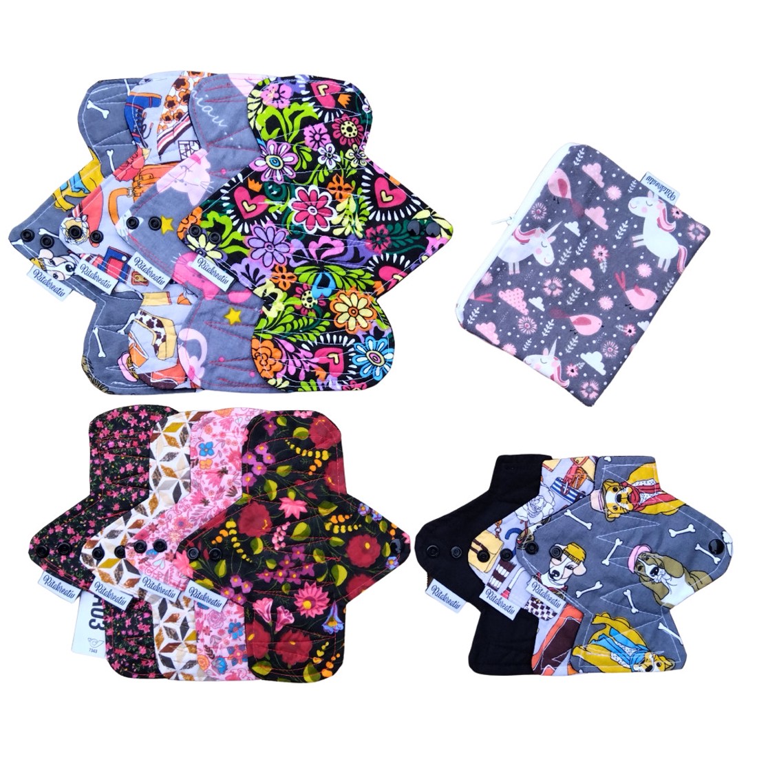 Emma mosható betét csomag normál és erős vérzéshez meglepetés mintával - szépségápolás - intim higiénia - intimbetét - Meska.hu