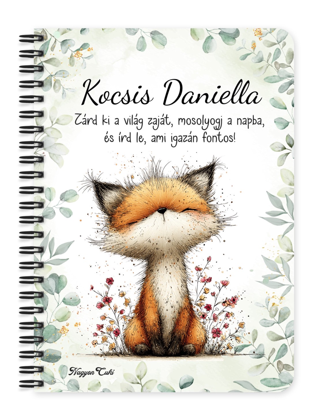 Személyre szabható - Az erdő kis ravaszdija, a vörös róka mintás A5-ös füzet - otthon & életmód - papír, írószer - jegyzetfüzet & napló - Meska.hu