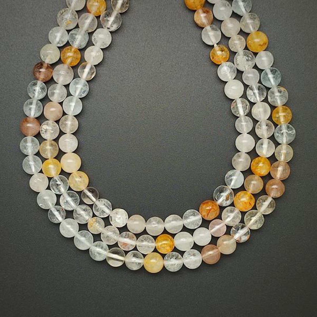 Topáz mix golyó 6-7mm  ékszerkészítő alapanyag (füzér) - kellékek & szerszámok - ásvány alapanyag - ásványfüzér - Meska.hu