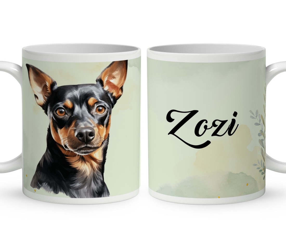 Névvel kérhető - Pincser portré mintás bögre - otthon & életmód - konyhafelszerelés, tálalás - tálalás - bögre & csésze - Meska.hu