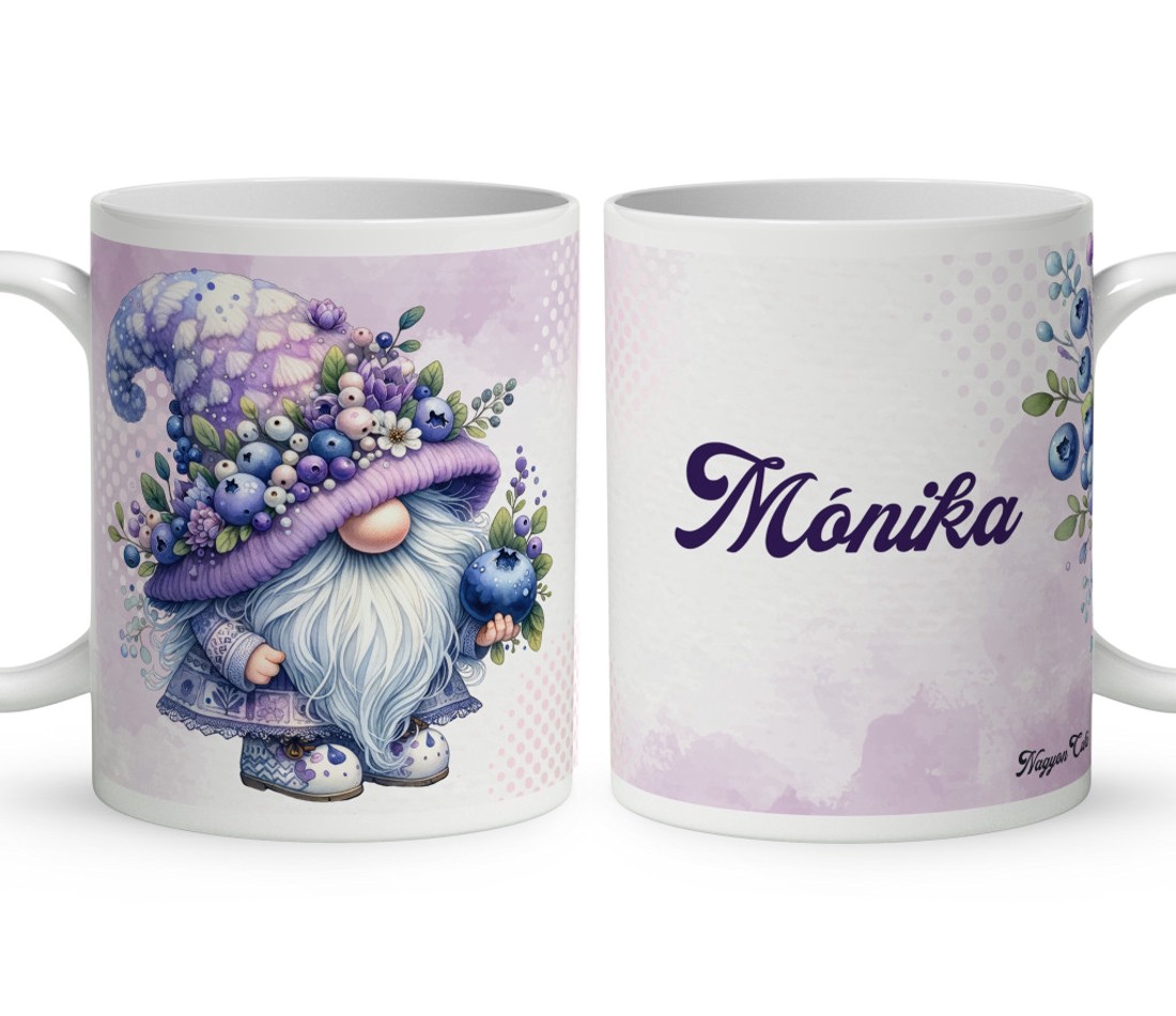 Névvel kérhető - Tündéri Áfonyás manó mintás bögre - otthon & életmód - konyhafelszerelés, tálalás - tálalás - bögre & csésze - Meska.hu