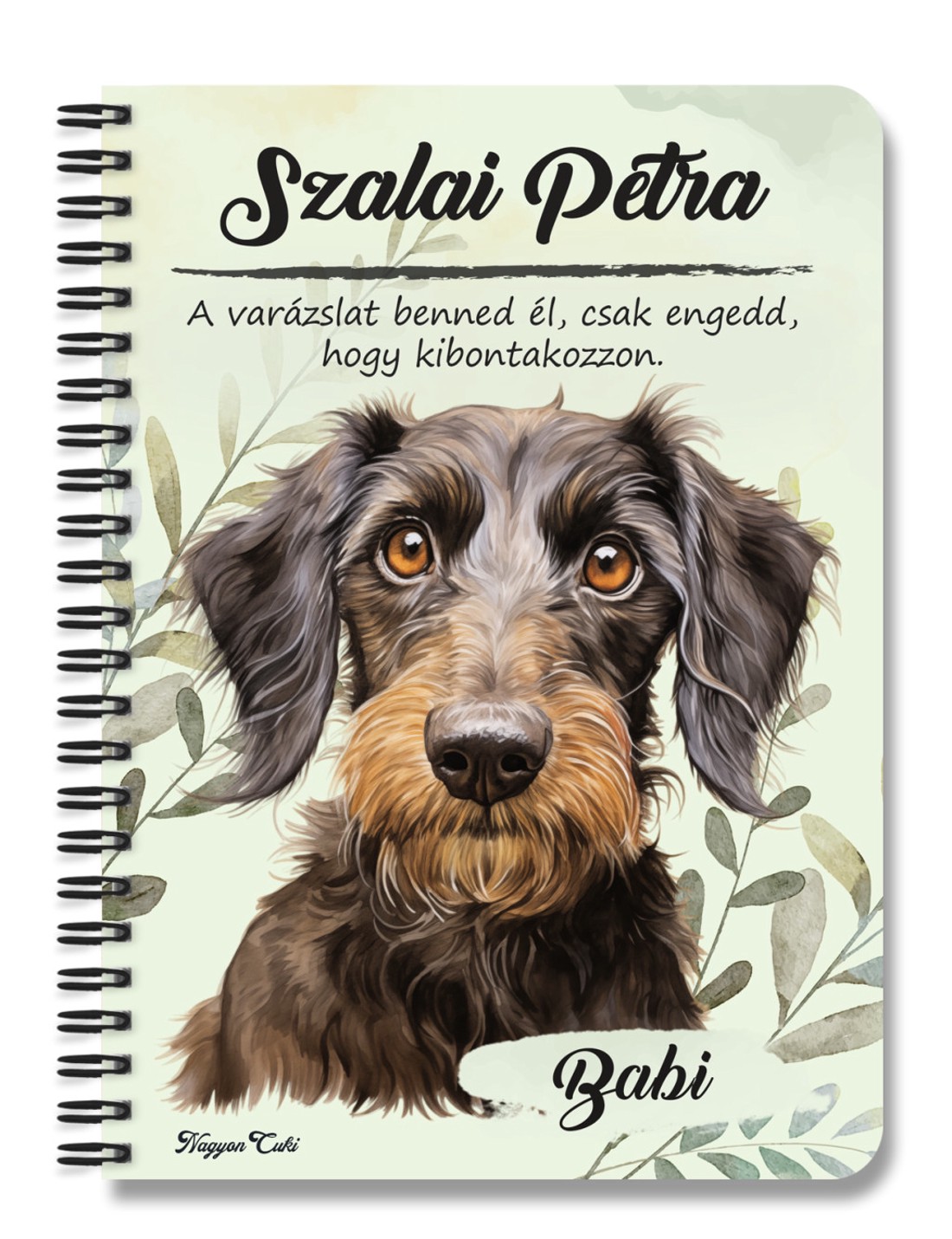 Személyre szabható - Drótszőrű tacskó portré mintás A5-ös füzet - otthon & életmód - papír, írószer - jegyzetfüzet & napló - Meska.hu