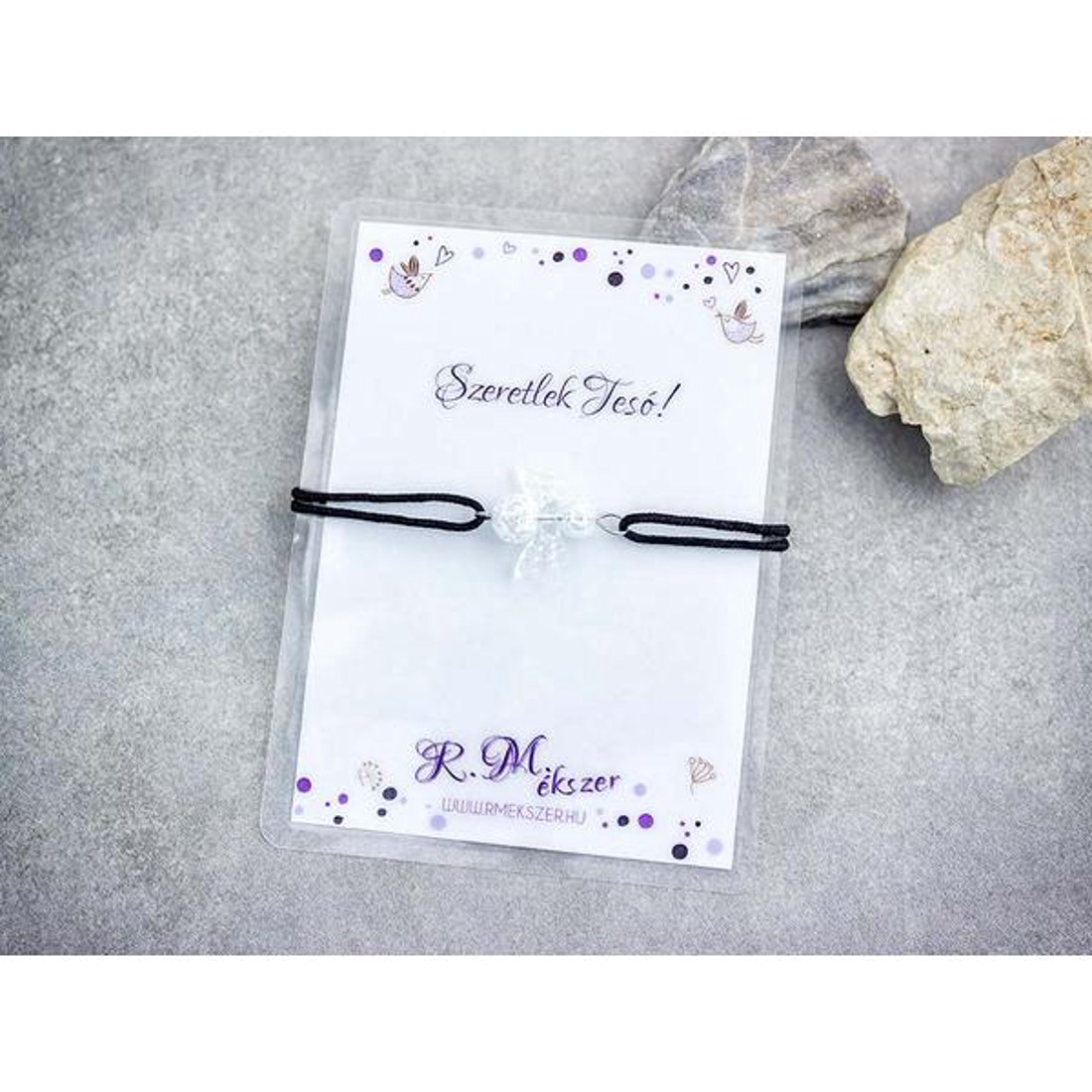 Szeretlek Tesó hegyikristály angyal karkötő - ékszer - karkötő - karkötő medállal - Meska.hu