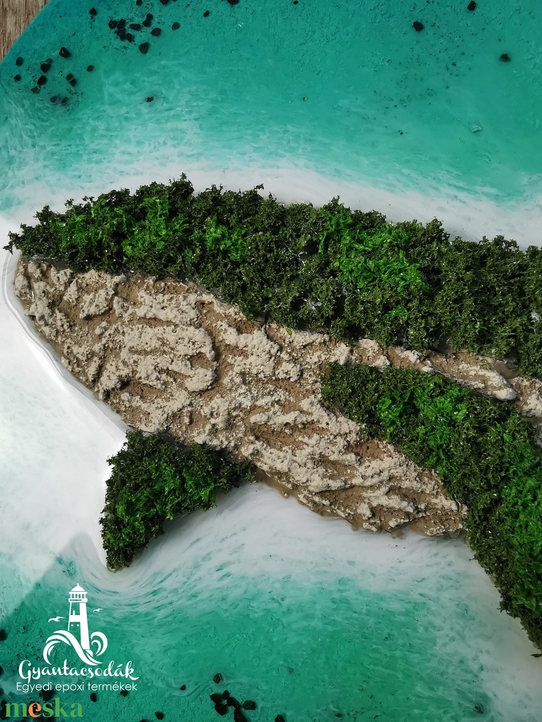 Bálna sziget - Epoxi gyanta falikép - Gyantacsodák - otthon & életmód - dekoráció - kép & falikép - 3d képek - Meska.hu