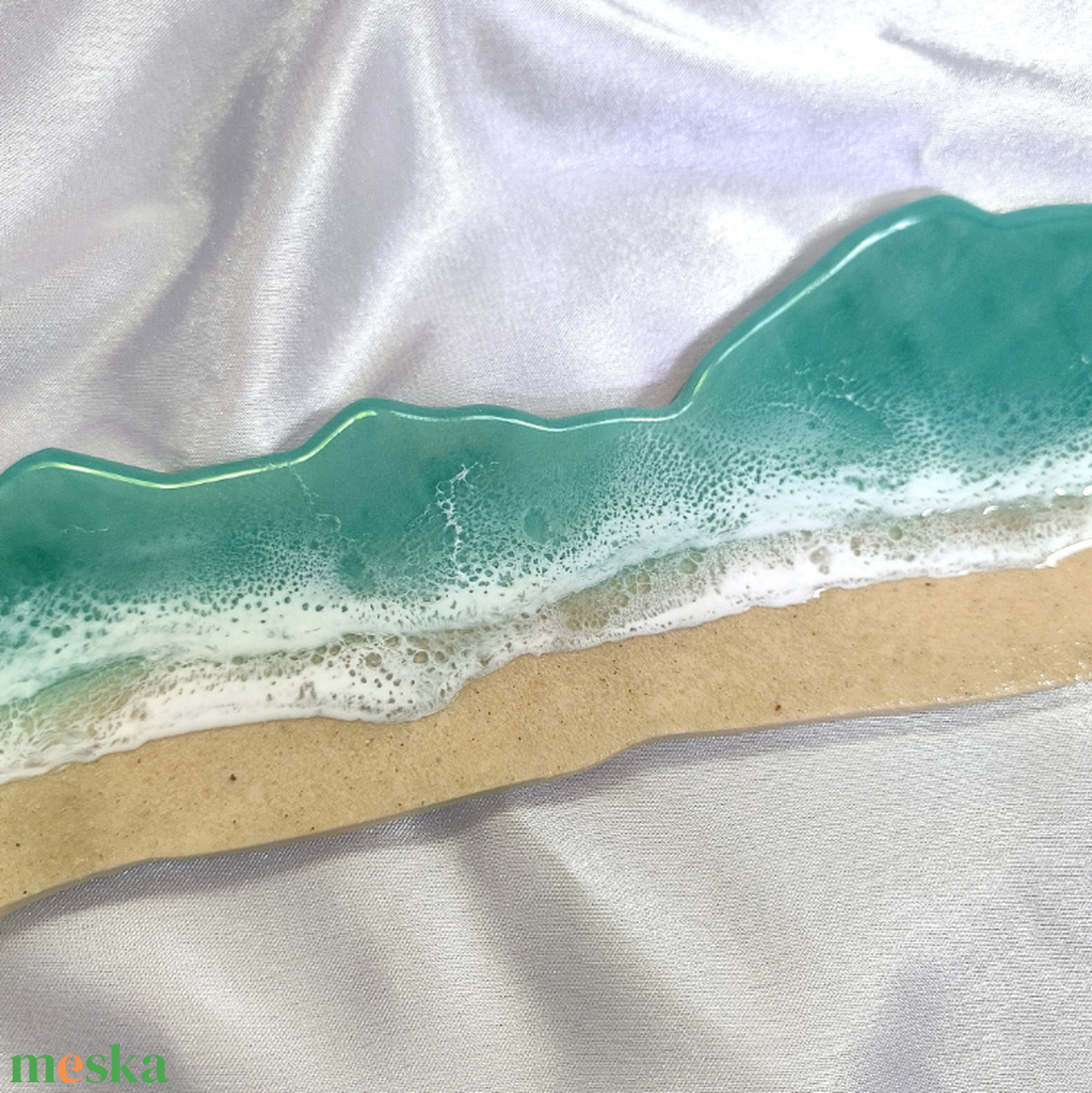 ZÖLD BALATON, HOMOKOS PARTTAL - EPOXI GYANTA FALIKÉP 88 CM - GYANTACSODÁK - otthon & életmód - dekoráció - kép & falikép - 3d képek - Meska.hu