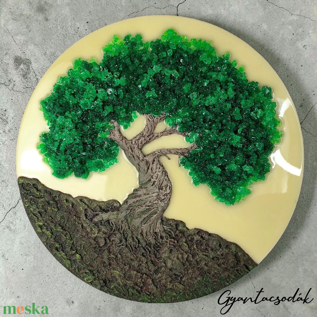 ÉLETFA - EPOXI GYANTA FALIKÉP 45 CM - GYANTACSODÁK - otthon & életmód - dekoráció - kép & falikép - 3d képek - Meska.hu