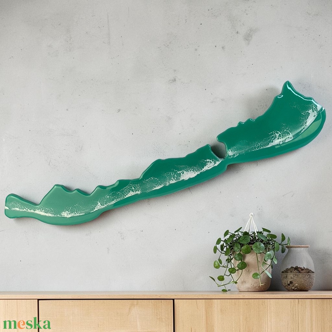 ZÖLD BALATON, HULLÁMMAL - EPOXI GYANTA FALIKÉP 60 CM - GYANTACSODÁK - otthon & életmód - dekoráció - kép & falikép - 3d képek - Meska.hu