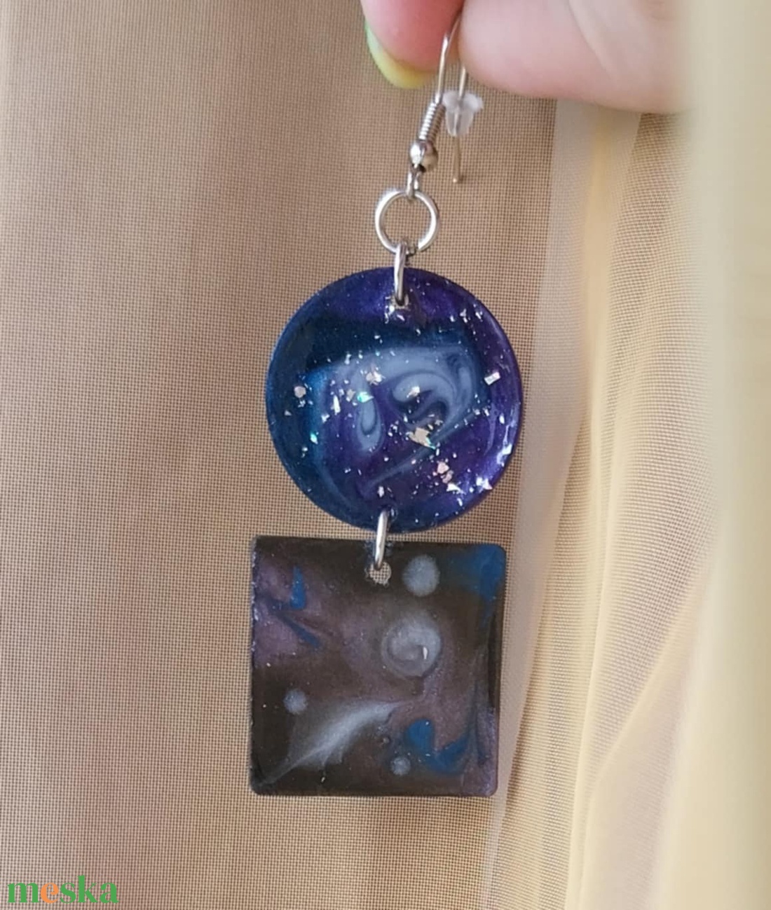 Galaxis fülbevaló - ékszer - fülbevaló - csillár fülbevaló - Meska.hu