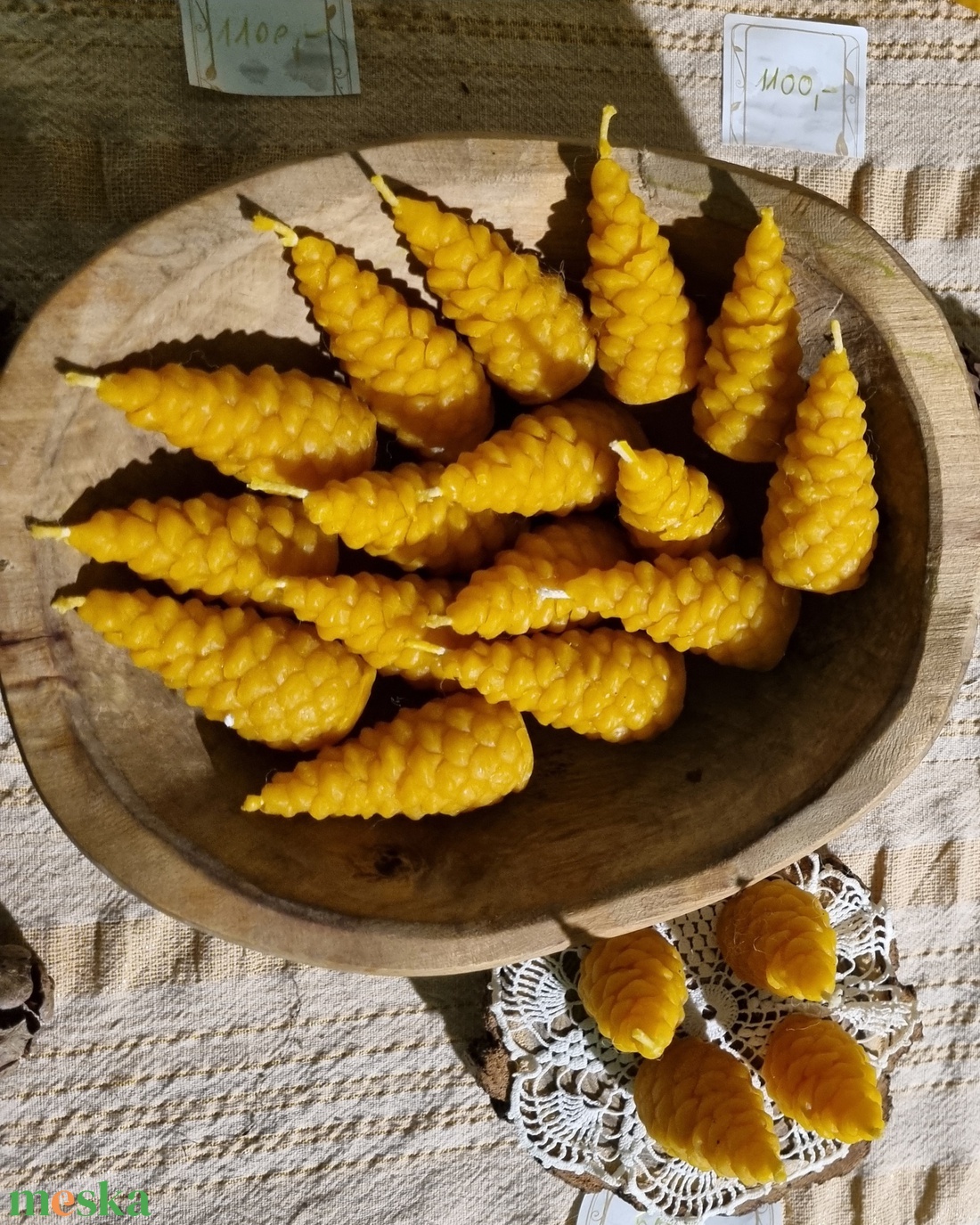 Méhviasz toboz - karácsony - karácsonyi lakásdekoráció - karácsonyi illatgyertya, mécses - Meska.hu