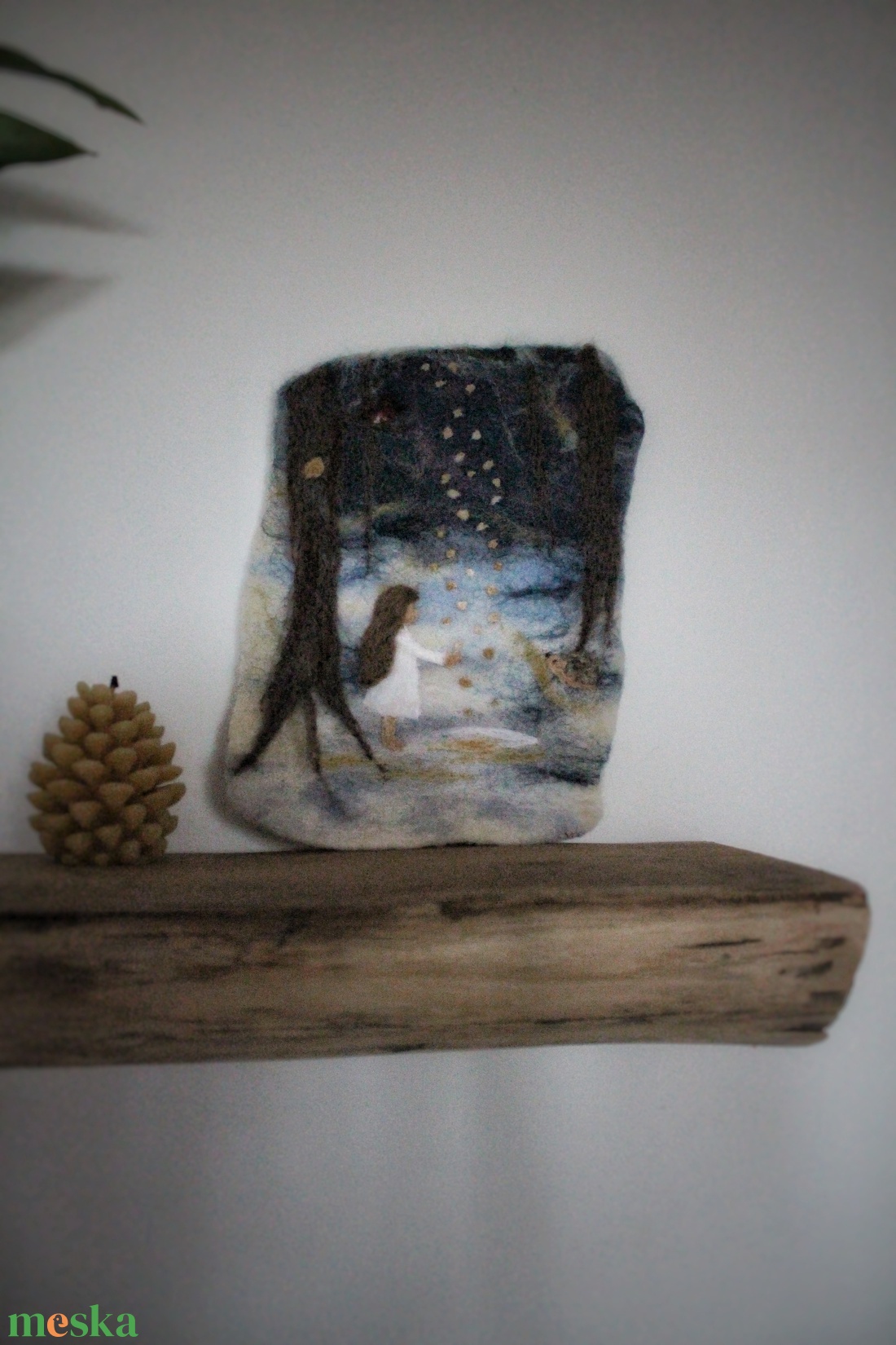 Csillagtallérok - nemezkép - művészet - textilkép - nemezelt - Meska.hu