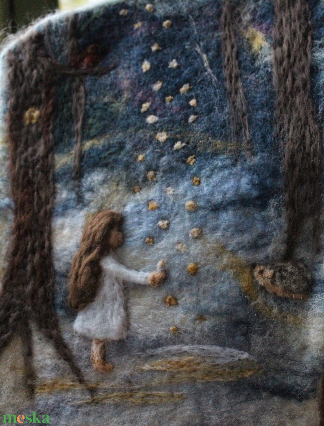 Csillagtallérok - nemezkép - művészet - textilkép - nemezelt - Meska.hu