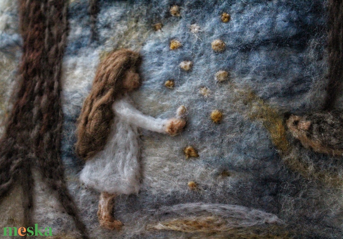 Csillagtallérok - nemezkép - művészet - textilkép - nemezelt - Meska.hu