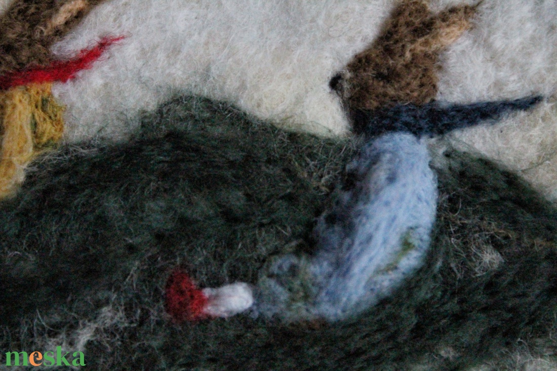 Nyuszikarácsony - nemezkép - művészet - textilkép - nemezelt - Meska.hu