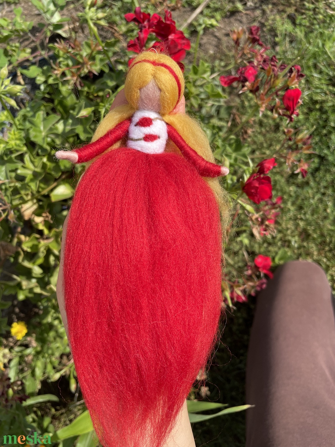 Csipkebogyó gyapjú tündér - karácsony - karácsonyi lakásdekoráció - karácsonyi manók, figurák - Meska.hu