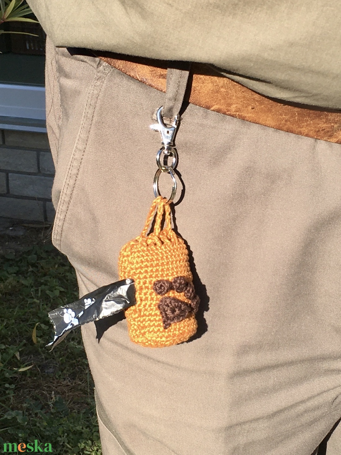 kutya-kakizacsi tartó - otthon & életmód - kisállatoknak - kutyáknak - kutyapiszok zacskó tartó - Meska.hu