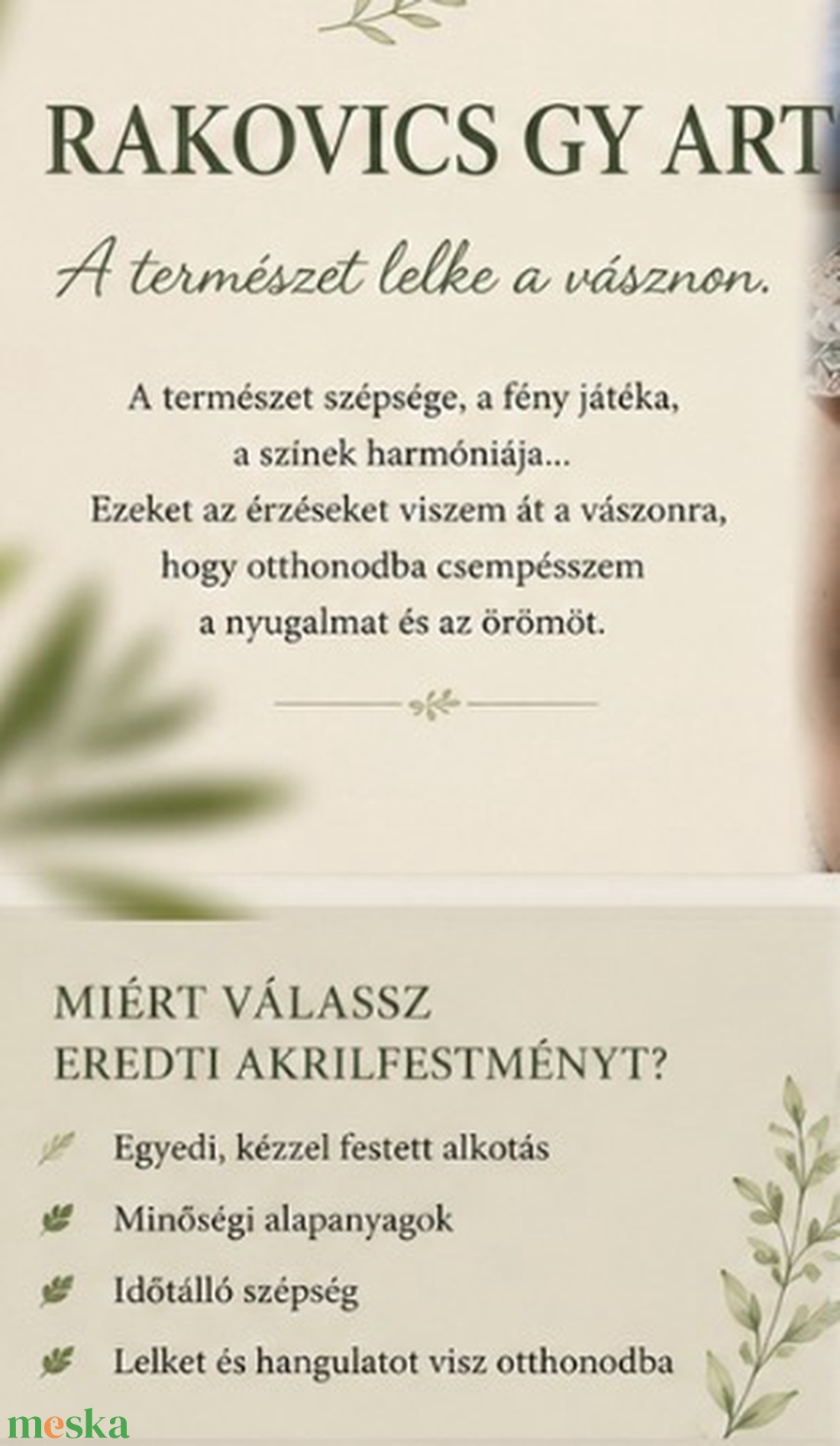 Fehér szirmok - művészet - festmény - akril - Meska.hu