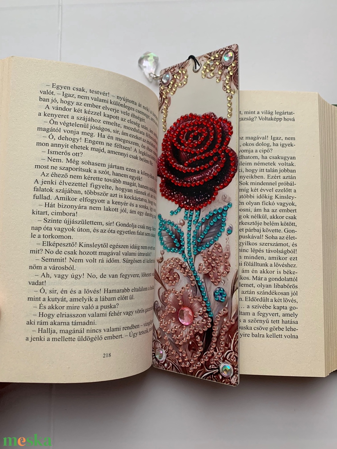 Könyvjelző rózsa mintával díszdobozban - könyv & zene - könyvjelző - Meska.hu