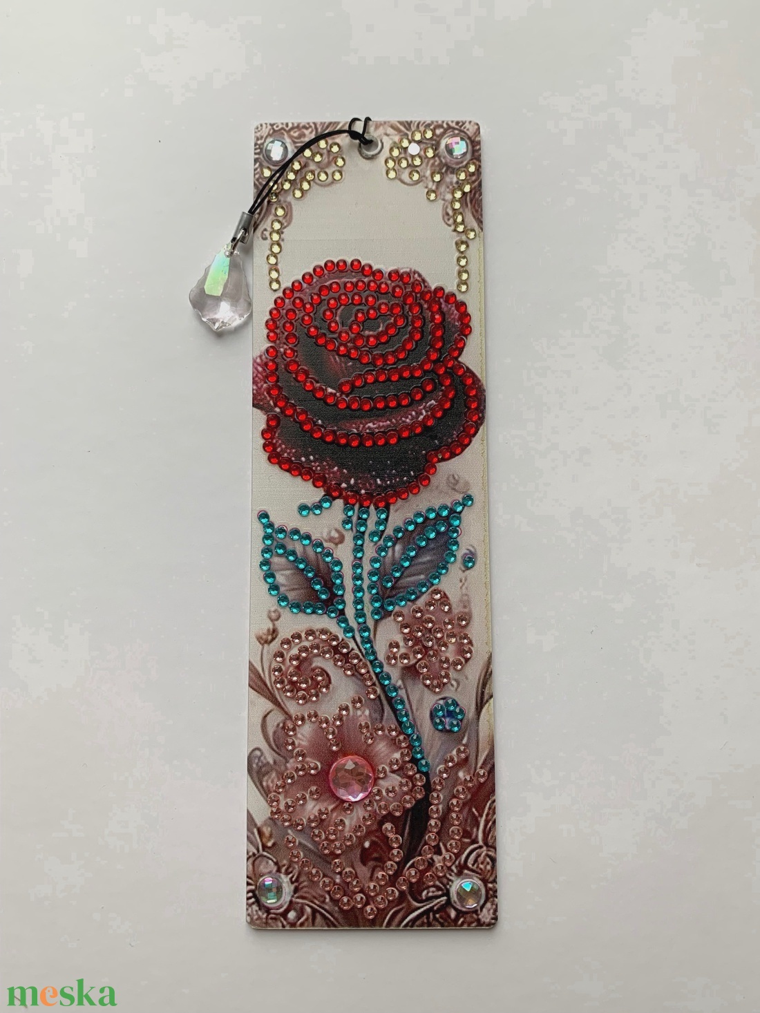 Könyvjelző rózsa mintával díszdobozban - könyv & zene - könyvjelző - Meska.hu