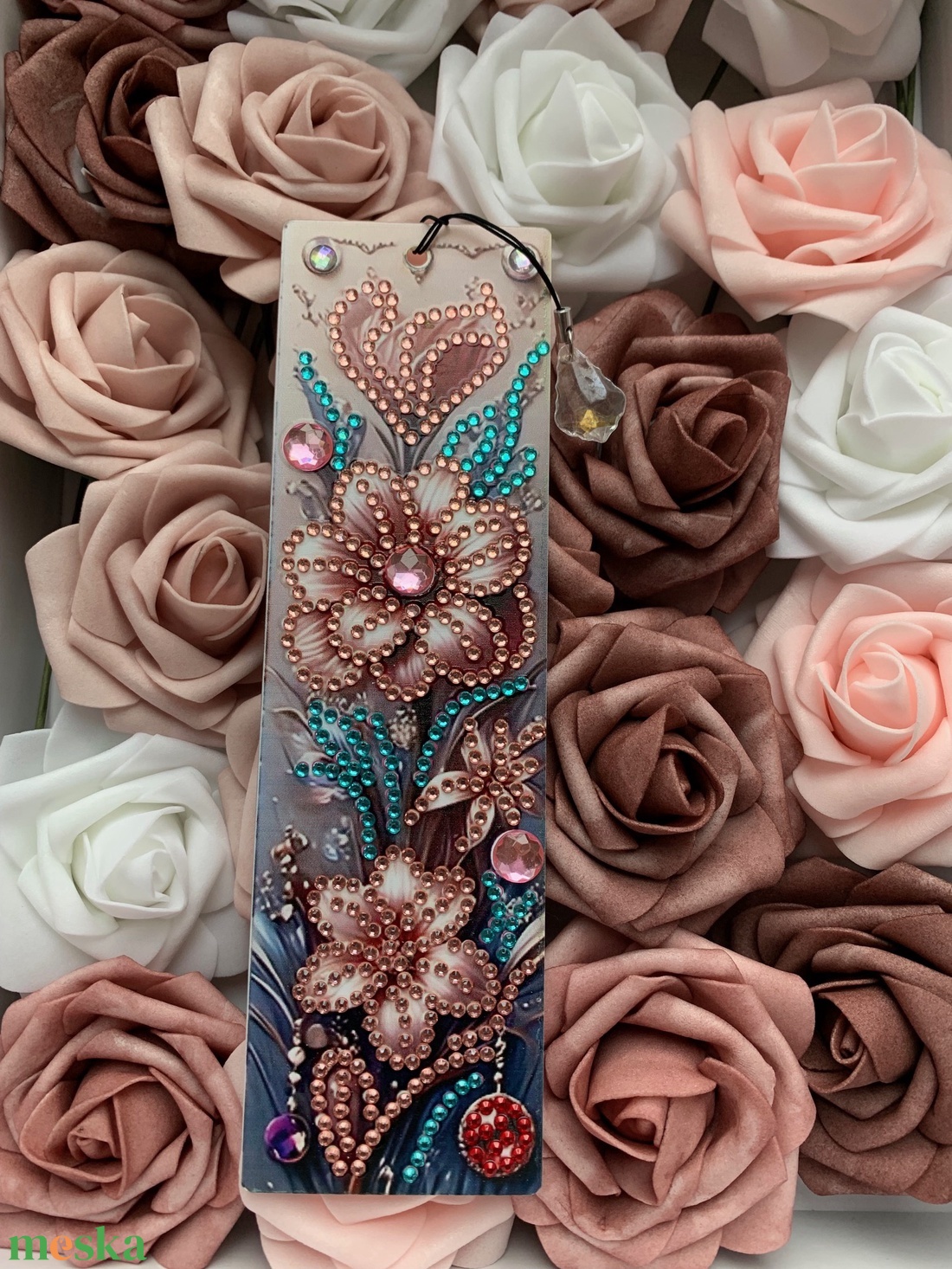 Könyvjelző virág mintával - könyv & zene - könyvjelző - Meska.hu