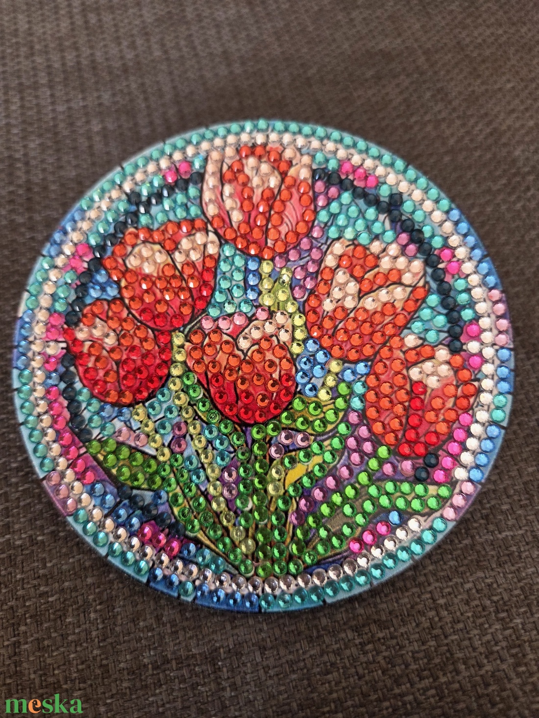 4 db poháralátét virágos mintával - otthon & életmód - konyhafelszerelés, tálalás - tálalás - tányér- és poháralátét - Meska.hu