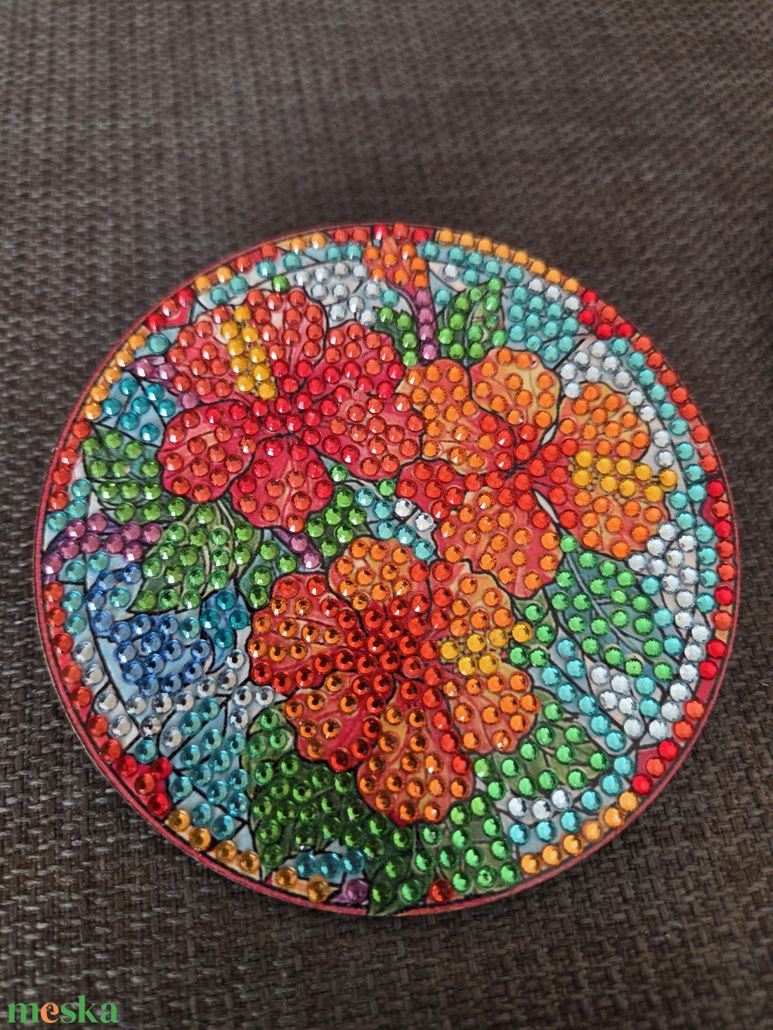 4 db poháralátét virágos mintával - otthon & életmód - konyhafelszerelés, tálalás - tálalás - tányér- és poháralátét - Meska.hu