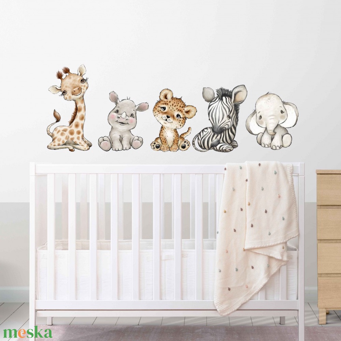 AFRIKA ÁLLATOK FALMATRICA SZETT - otthon & életmód - babaszoba, gyerekszoba - babaszoba, gyerekszoba - Meska.hu