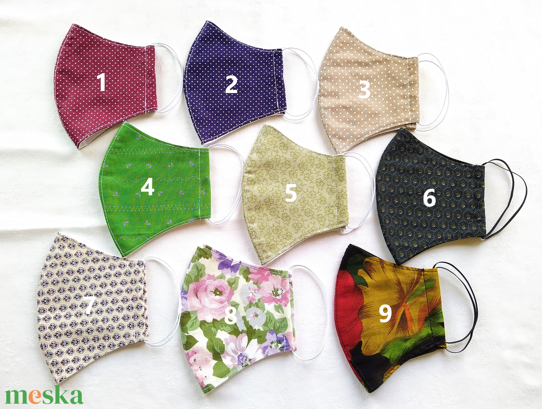 Kétrétegű, ívelt textil maszkok, különféle mintákkal - férfi & uniszex - férfi & uniszex - Meska.hu