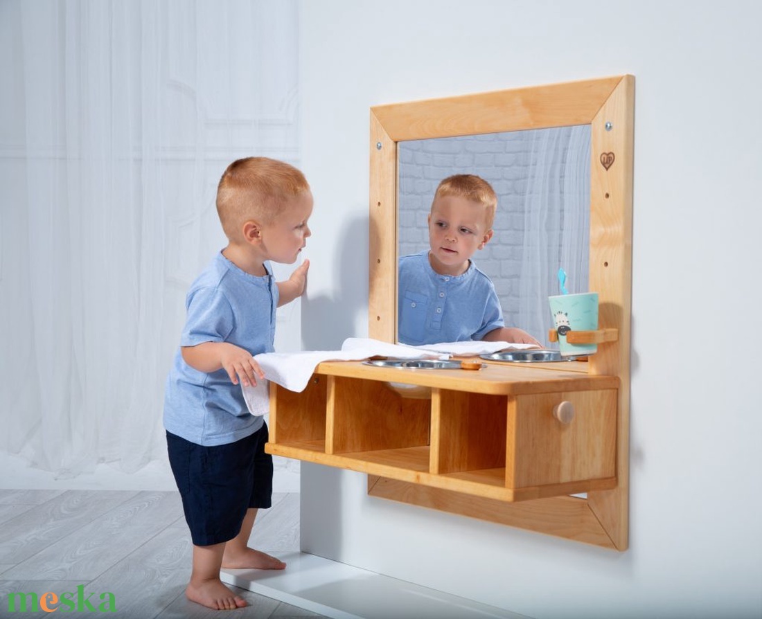 Montessori mosdó és tükör - Éger fából - játék & sport - készségfejlesztő és logikai játék - montessori szivárvány, waldorf játékok - Meska.hu Montessori mosdó és tükör - Éger fából - játék & sport - készségfejlesztő és logikai játék - montessori szivárvány, waldorf játékok - Meska.hu