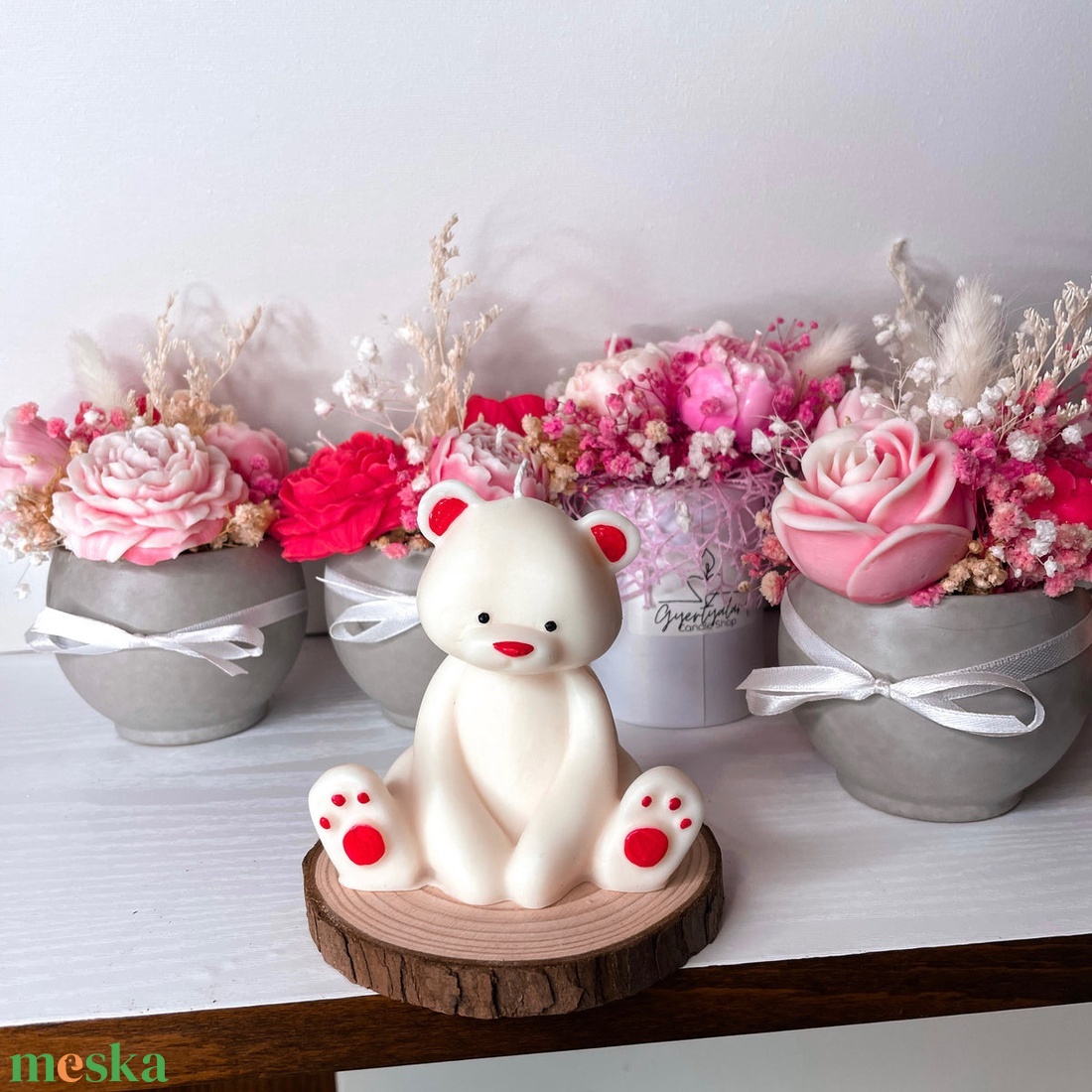 Festett mackó illatgyertya - otthon & életmód - gyertya, illat, aroma - gyertya - Meska.hu