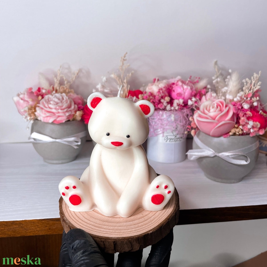 Festett mackó illatgyertya - otthon & életmód - gyertya, illat, aroma - gyertya - Meska.hu