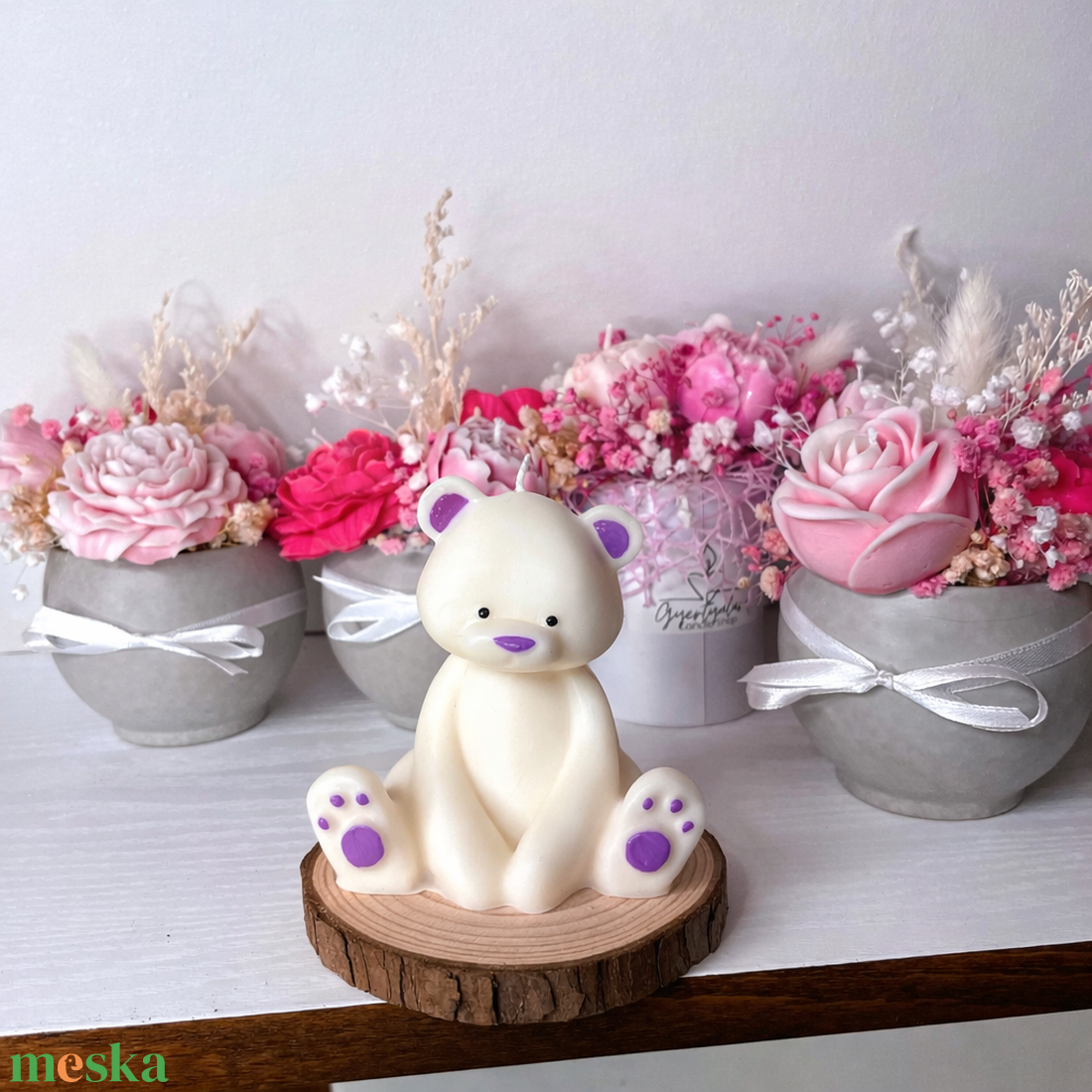 Festett mackó illatgyertya - otthon & életmód - gyertya, illat, aroma - gyertya - Meska.hu