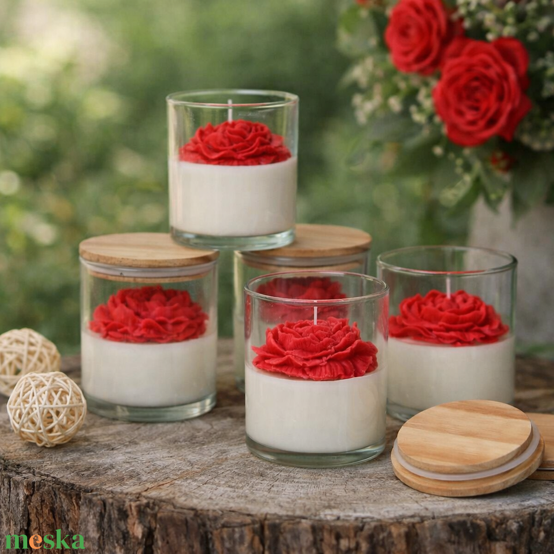 Rózsa gyertya - otthon & életmód - gyertya, illat, aroma - gyertya - Meska.hu