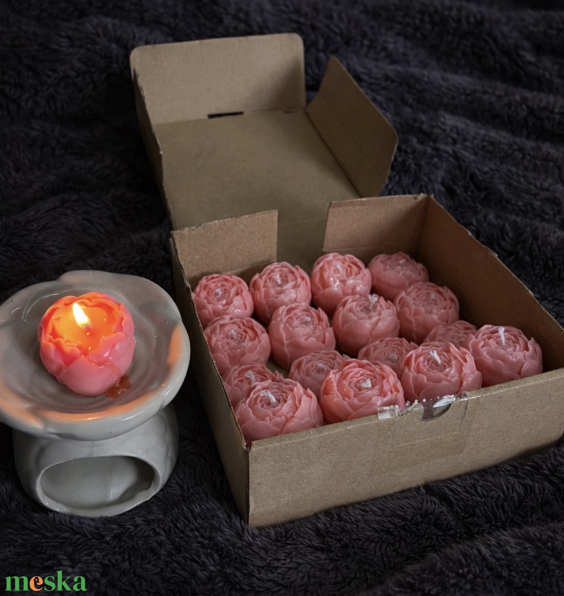 Bazsarózsa gyertya - otthon & életmód - gyertya, illat, aroma - gyertya - Meska.hu