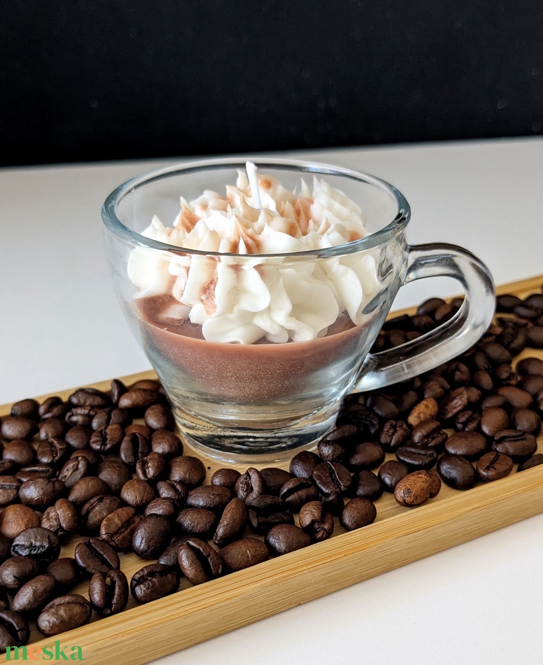 Vaníliás kávé illatú szójaviasz gyertya - otthon & életmód - gyertya, illat, aroma - gyertya - Meska.hu