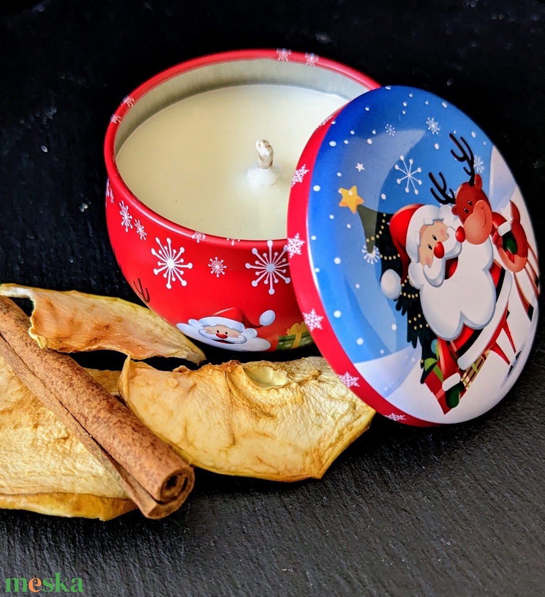 Almás pite illatú szójaviasz gyertya - otthon & életmód - gyertya, illat, aroma - párologtató - Meska.hu