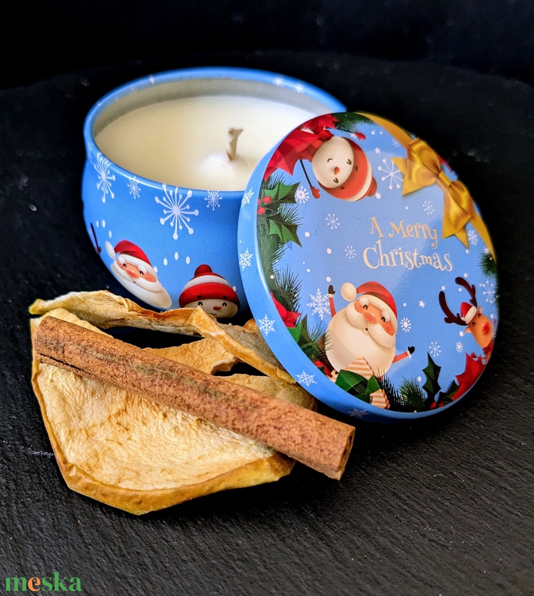 Almás pite illatú szójaviasz gyertya - karácsony - karácsonyi lakásdekoráció - karácsonyi illatgyertya, mécses - Meska.hu