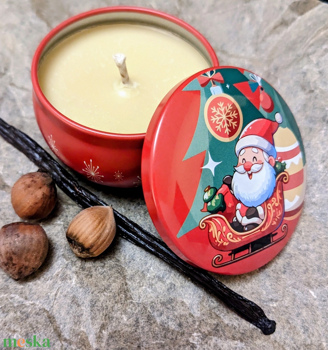 Hókifli illatú szójaviasz gyertya - karácsony - adventi díszek - adventi gyertyadíszek és koszorúdíszek - Meska.hu