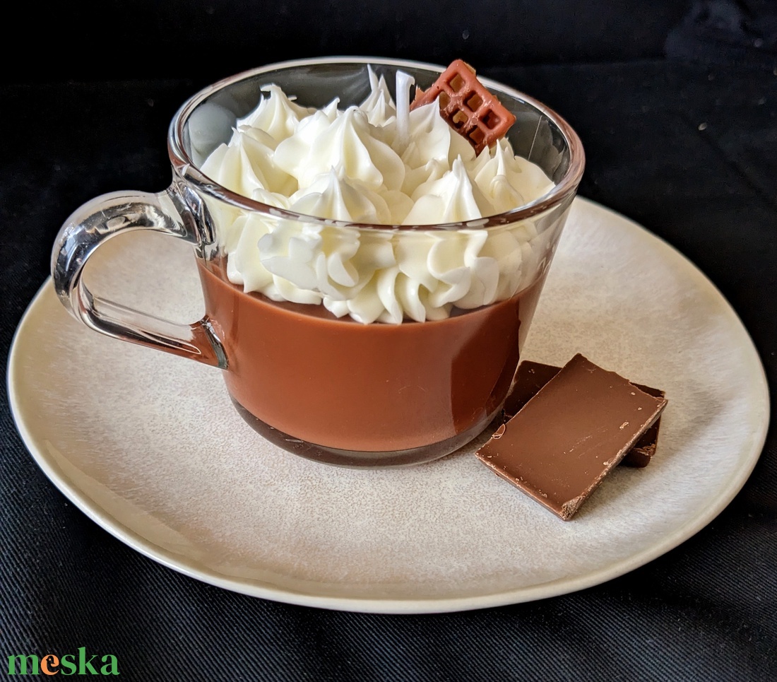 Forró csoki szójaviasz gyertya - karácsony - karácsonyi lakásdekoráció - karácsonyi illatgyertya, mécses - Meska.hu