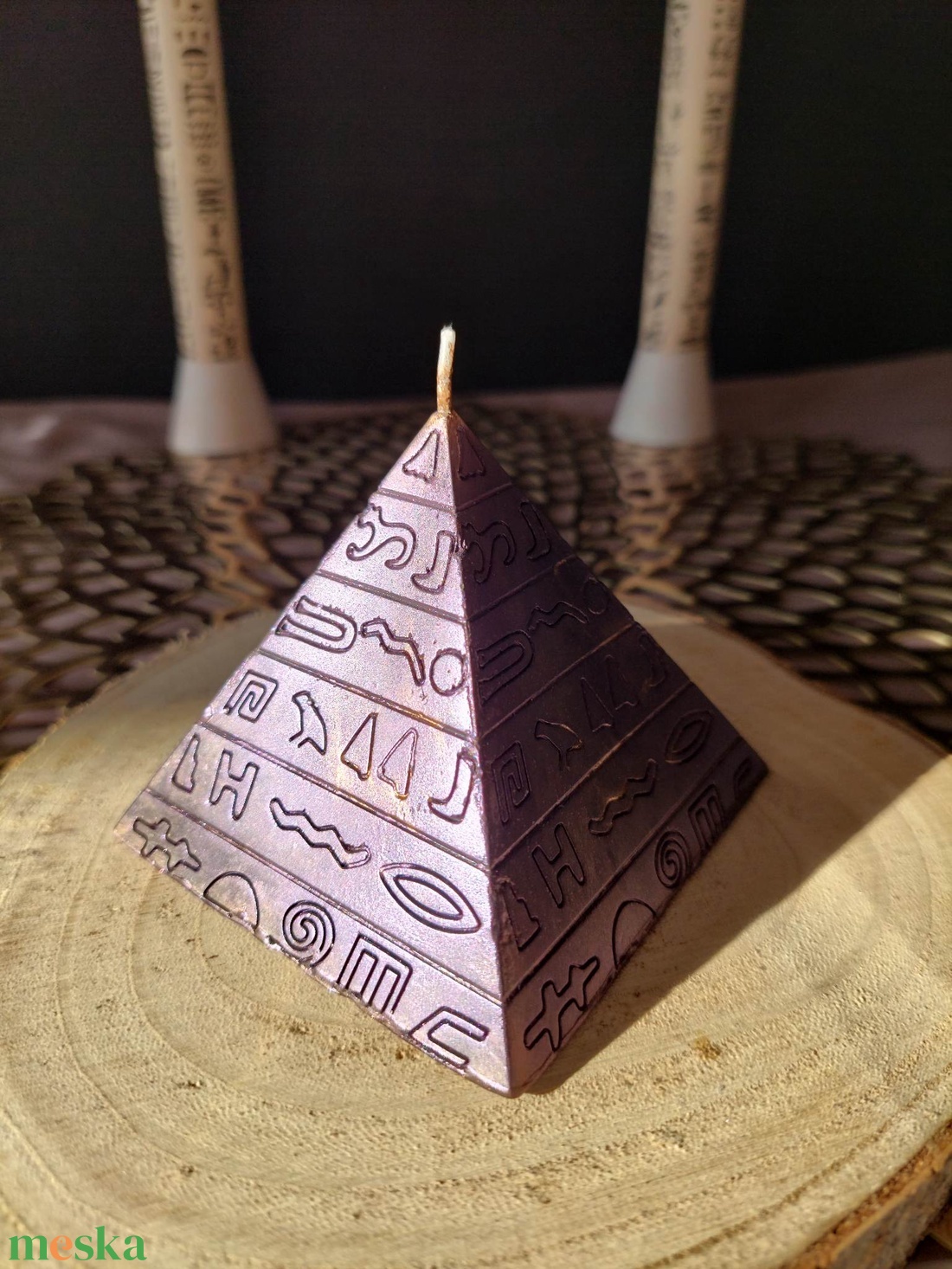 Egyiptomi piramis formájú gyertya - otthon & életmód - gyertya, illat, aroma - gyertya - Meska.hu