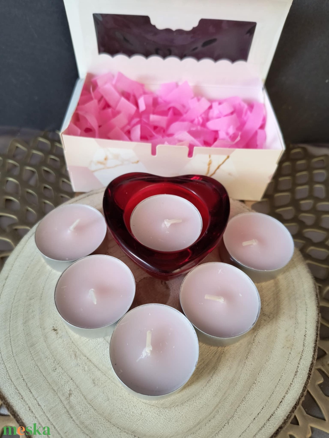 Valentin napi mécses csomag - otthon & életmód - gyertya, illat, aroma - mécses és mécsestartó - Meska.hu