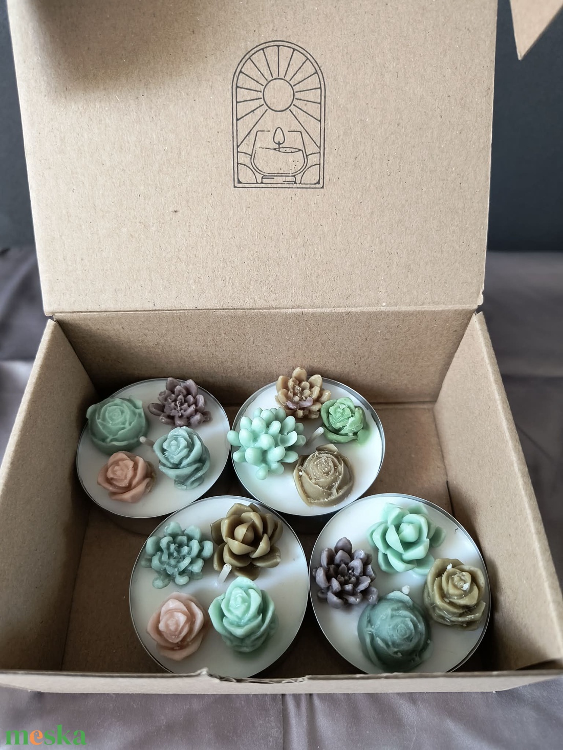 Óriás teamécses szett - kaktuszok - otthon & életmód - gyertya, illat, aroma - mécses és mécsestartó - Meska.hu